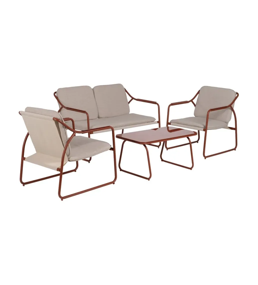 Zestaw ogrodowy OMAMA Terakota 2 fotele + sofa + stolik*Zona-Design Discount