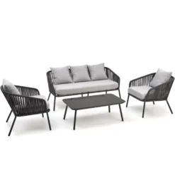 Zestaw ogrodowy ROCCA ciemnoszary - sofa + 2 x fotel + ława*Halmar Clearance