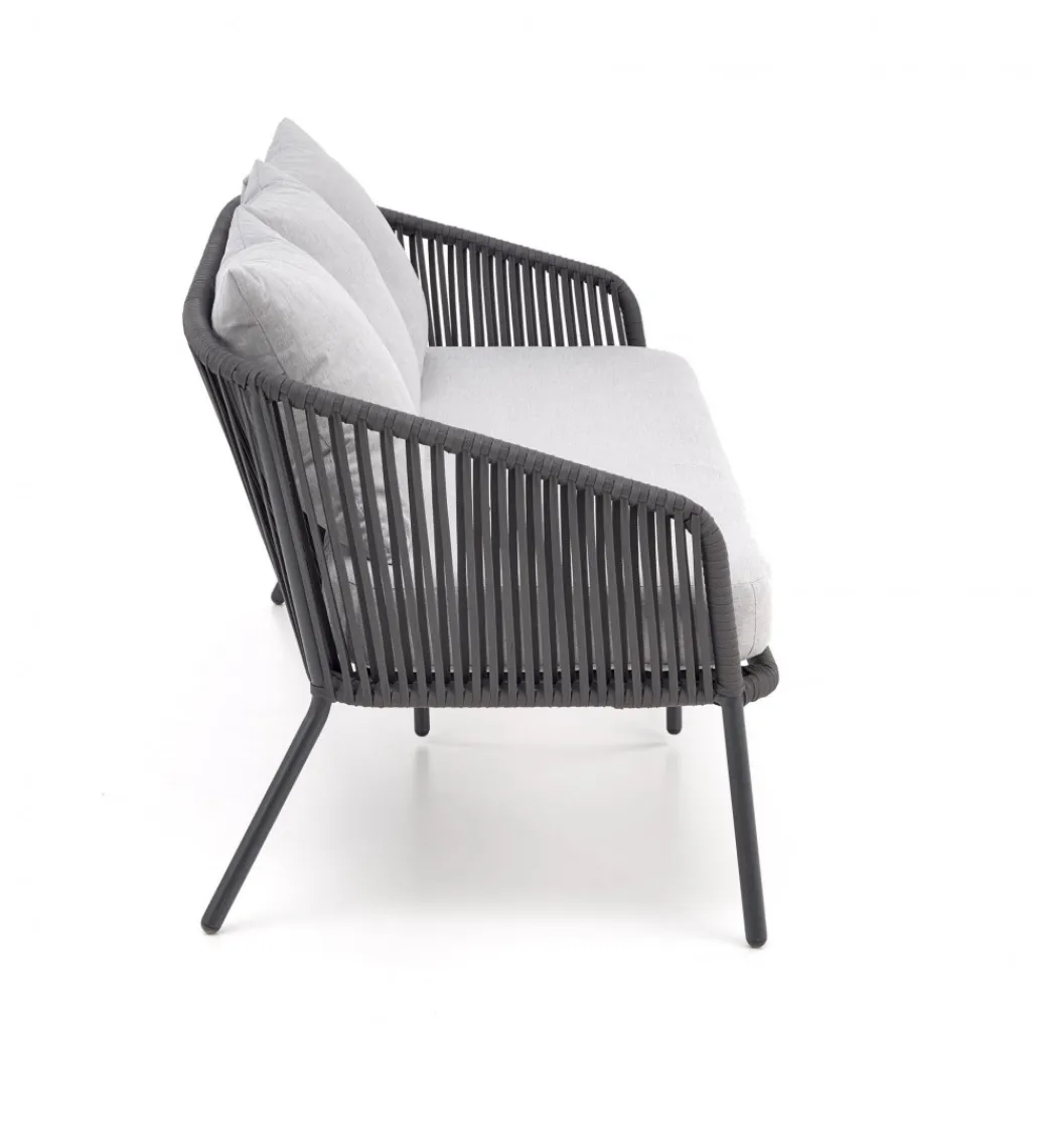 Zestaw ogrodowy ROCCA ciemnoszary - sofa + 2 x fotel + ława*Halmar Clearance