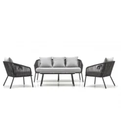 Zestaw ogrodowy ROCCA ciemnoszary - sofa + 2 x fotel + ława*Halmar Clearance
