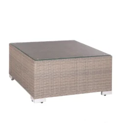 Zestaw ogrodowy TUSERMA 248 cm narożnik 75 cm stolik rattan taupe*Zona-Design Best