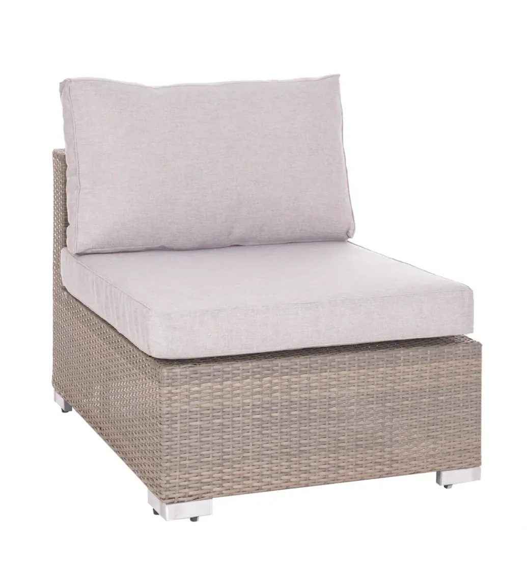 Zestaw ogrodowy TUSERMA 248 cm narożnik 75 cm stolik rattan taupe*Zona-Design Best