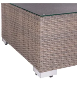 Zestaw ogrodowy TUSERMA 248 cm narożnik 75 cm stolik rattan taupe*Zona-Design Best
