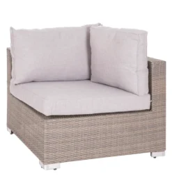 Zestaw ogrodowy TUSERMA 248 cm narożnik 75 cm stolik rattan taupe*Zona-Design Best