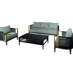 Zestaw ogrodowy TWOSOULME SOFA 198 cm dwa fotele 74 cm i stolik kawowy 128 cm*Exclusivas Best
