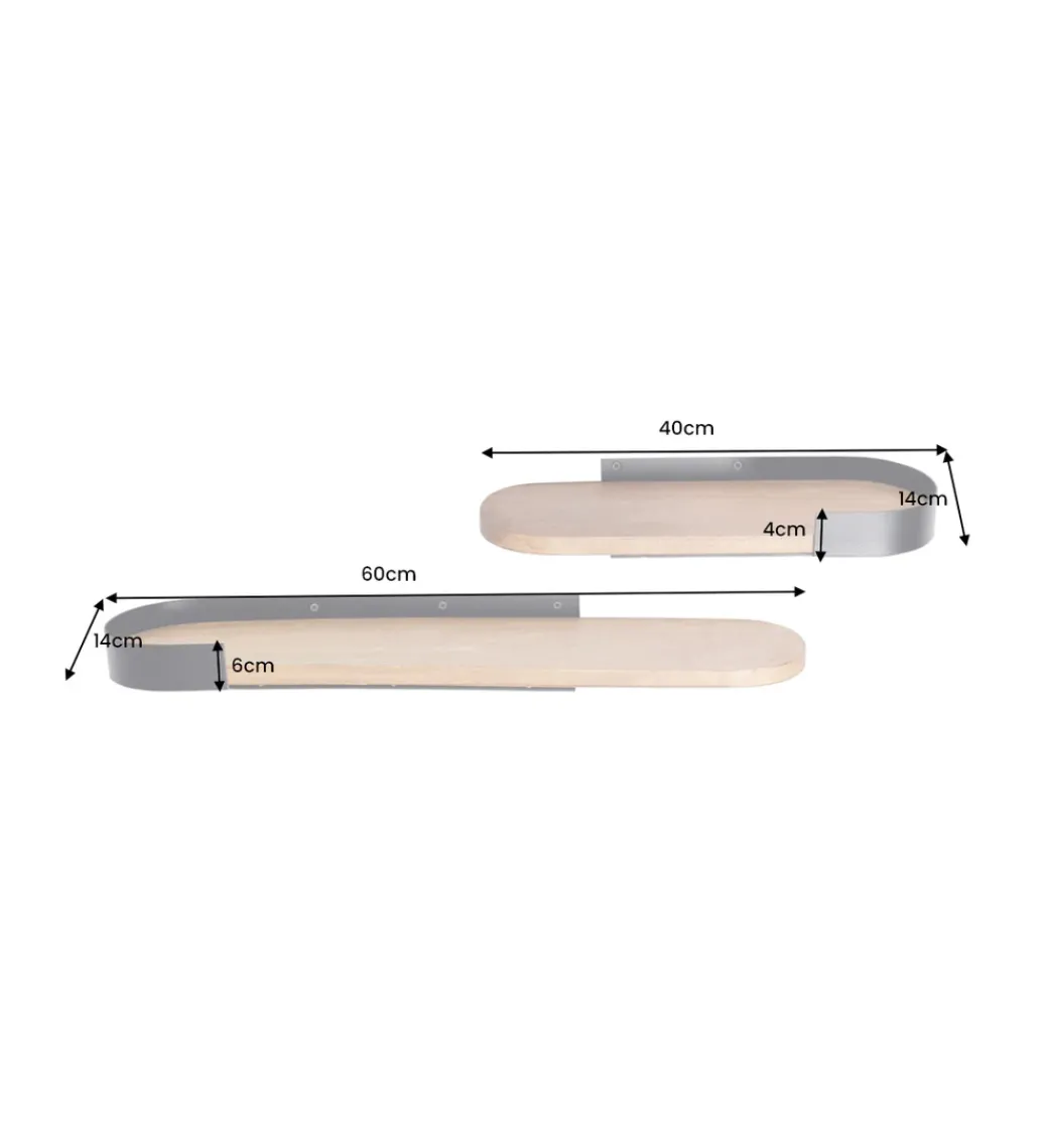 Zestaw 2 półek PURE NATURE 40 do 60 cm drewno mango*Invicta Interior Sale