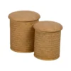 Zestaw 2 puf BROGLA z schowkiem 40 cm 35 cm ratan*Zona-Design Best