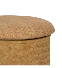 Zestaw 2 puf BROGLA z schowkiem 40 cm 35 cm ratan*Zona-Design Best