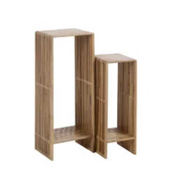 Zestaw 2 regałów BELLAMONTE drewno teak 86 cm 68 cm*Zona-Design Clearance