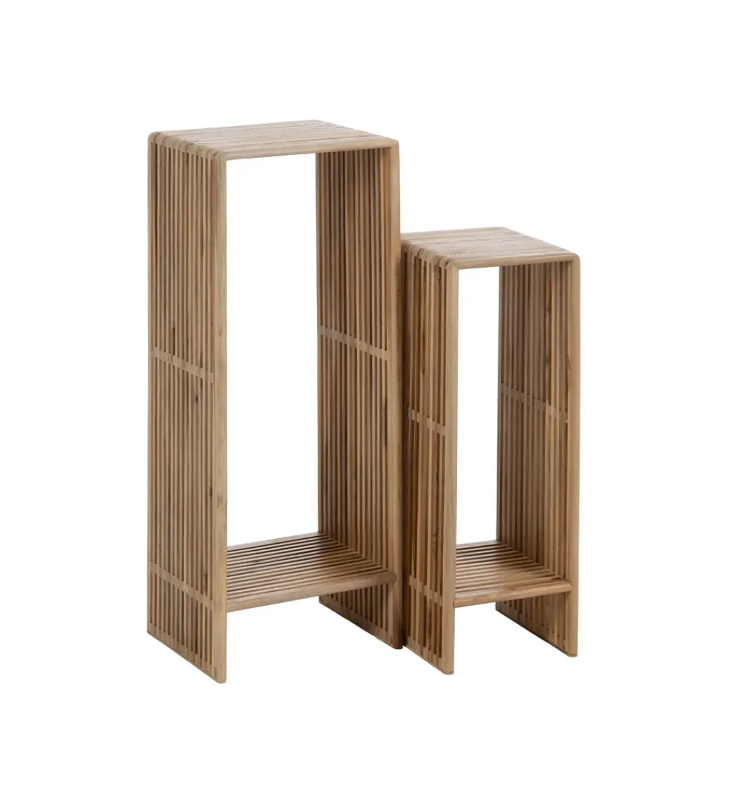 Zestaw 2 regałów BELLAMONTE drewno teak 86 cm 68 cm*Zona-Design Clearance