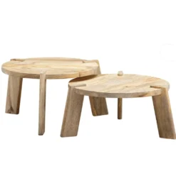 Zestaw 2 stolik kawowych WOHNLING drewno mango*WOHNLING, GERMANY Sale