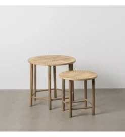 Zestaw stolików BAMBÚ 50 cm 38 cm bambus*Zona-Design Discount