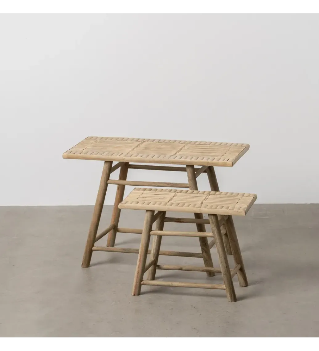 Zestaw stolików BAMBÚ 60 cm 42 cm bambus*Zona-Design Best