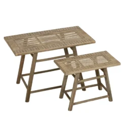 Zestaw stolików BAMBÚ 60 cm 42 cm bambus*Zona-Design Best