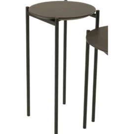 Zestaw 2 stolików bocznych DOMERESU 43 cm i 33 cm ciemno brązowy*J-Line New