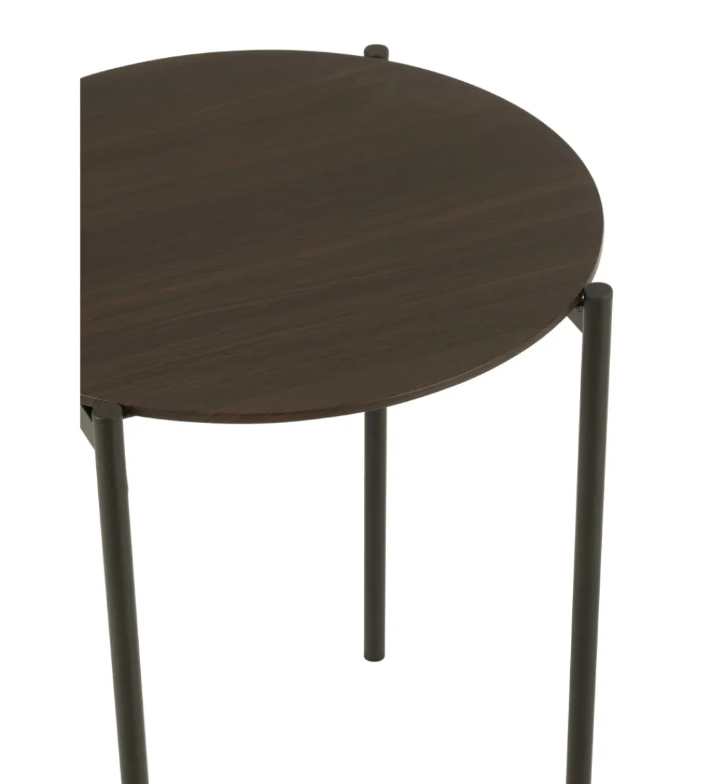 Zestaw 2 stolików bocznych DOMERESU 43 cm i 33 cm ciemno brązowy*J-Line New