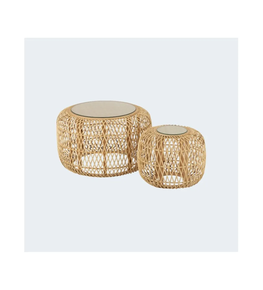 Zestaw 2 stolików kawowych AFRICA 80 cm 53 cm*J-Line