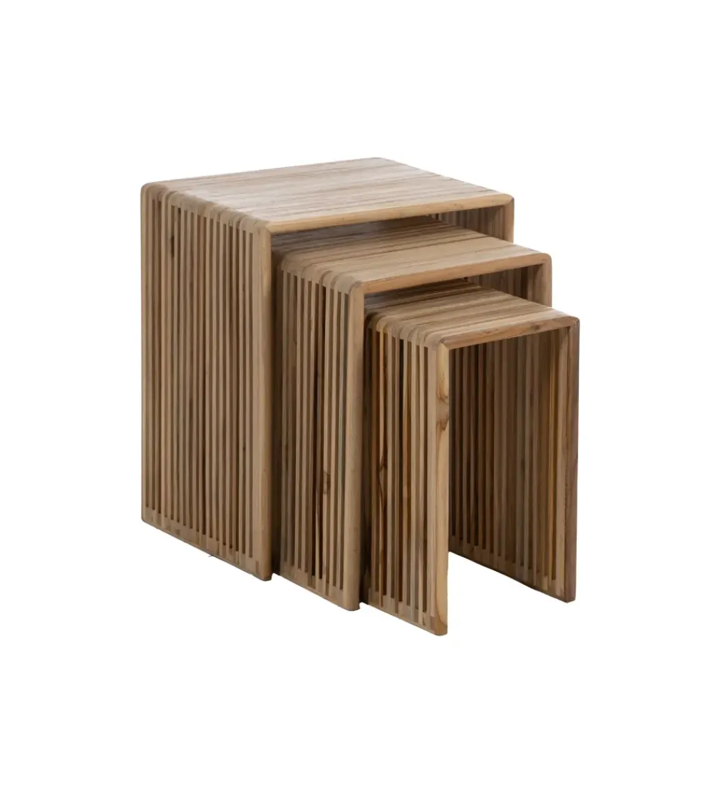 Zestaw 3 stolików kawowych BELLAMONTE 65 cm 55 cm 35 cm naturalnych*Zona-Design