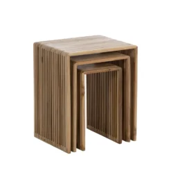 Zestaw 3 stolików kawowych BELLAMONTE 65 cm 55 cm 35 cm naturalnych*Zona-Design