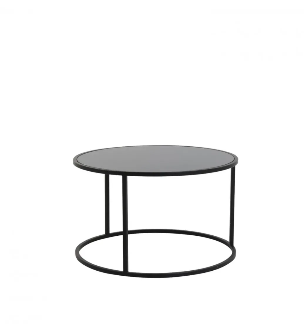 Zestaw 2 stolików kawowych DUARTE 65 cm 75 cm czarne*L&L Clearance