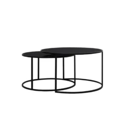 Zestaw 2 stolików kawowych DUARTE 65 cm 75 cm czarne*L&L Clearance