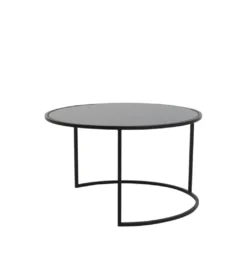 Zestaw 2 stolików kawowych DUARTE 65 cm 75 cm czarne*L&L Clearance