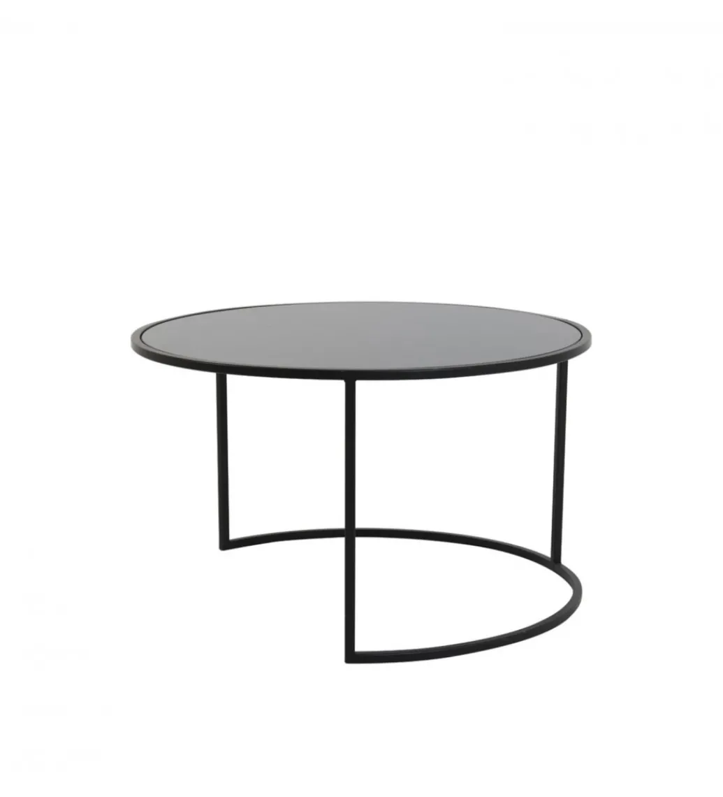 Zestaw 2 stolików kawowych DUARTE 65 cm 75 cm czarne*L&L Clearance