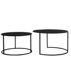 Zestaw 2 stolików kawowych DUARTE 65 cm 75 cm czarne*L&L Clearance