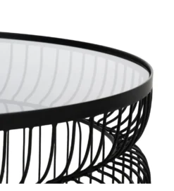 Zestaw 2 stolików kawowych FUKAO 65 cm 53 cm czarne*Zona-Design Discount