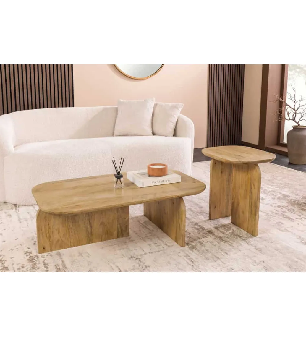 Zestaw 2 stolików kawowych GATSBY 100 cm 45 cm drewno mango*Invicta Interior Hot