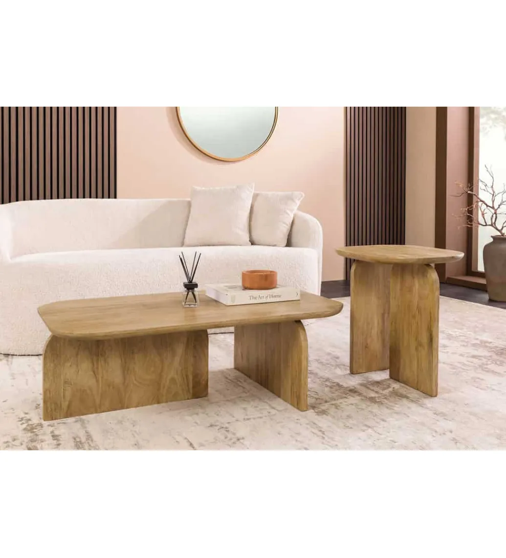 Zestaw 2 stolików kawowych GATSBY 100 cm 45 cm drewno mango*Invicta Interior Hot
