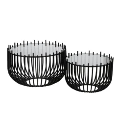 Zestaw 2 stolików kawowych GECMY 68 cm 55 cm czarne*Zona-Design Online