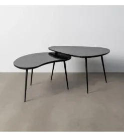 Zestaw 2 stolików kawowych NOVAJ 87 i 83 cm czarne*Zona-Design Best