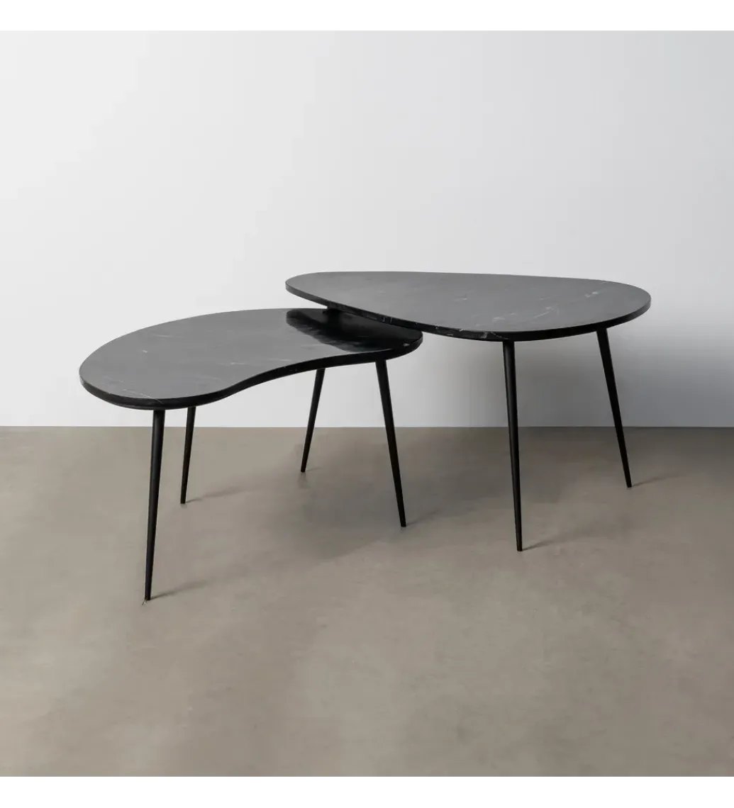 Zestaw 2 stolików kawowych NOVAJ 87 i 83 cm czarne*Zona-Design Best