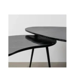 Zestaw 2 stolików kawowych NOVAJ 87 i 83 cm czarne*Zona-Design Best