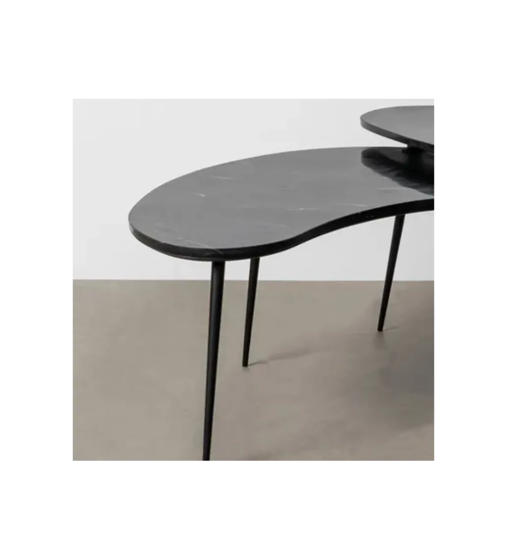 Zestaw 2 stolików kawowych NOVAJ 87 i 83 cm czarne*Zona-Design Best