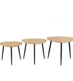 Zestaw 3 stolików kawowych PALETTE 56 cm 52 cm 47 cm*J-Line Best