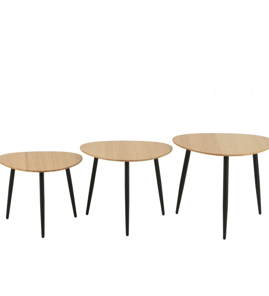 Zestaw 3 stolików kawowych PALETTE 56 cm 52 cm 47 cm*J-Line Best