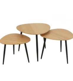 Zestaw 3 stolików kawowych PALETTE 56 cm 52 cm 47 cm*J-Line Best