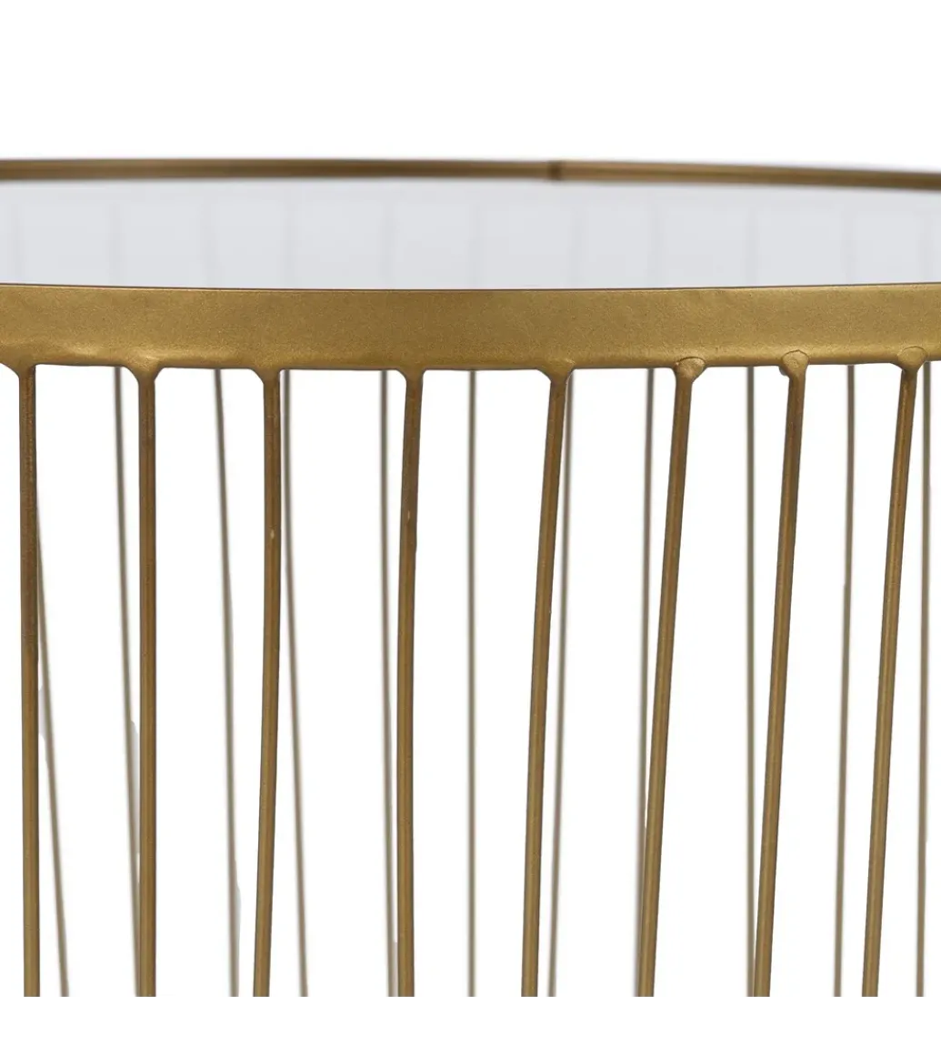 Zestaw 2 stolików kawowych RAG 50 cm 42 cm złote*Zona-Design