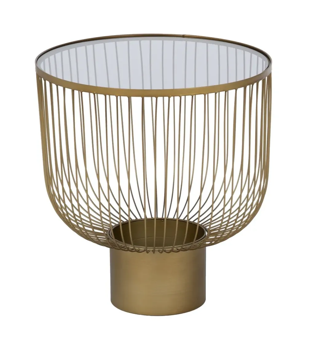 Zestaw 2 stolików kawowych RAG 50 cm 42 cm złote*Zona-Design
