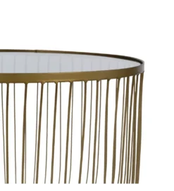 Zestaw 2 stolików kawowych RAG 50 cm 42 cm złote*Zona-Design