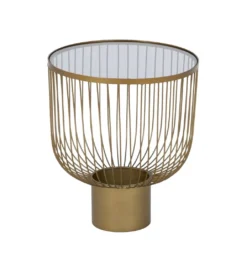 Zestaw 2 stolików kawowych RAG 50 cm 42 cm złote*Zona-Design