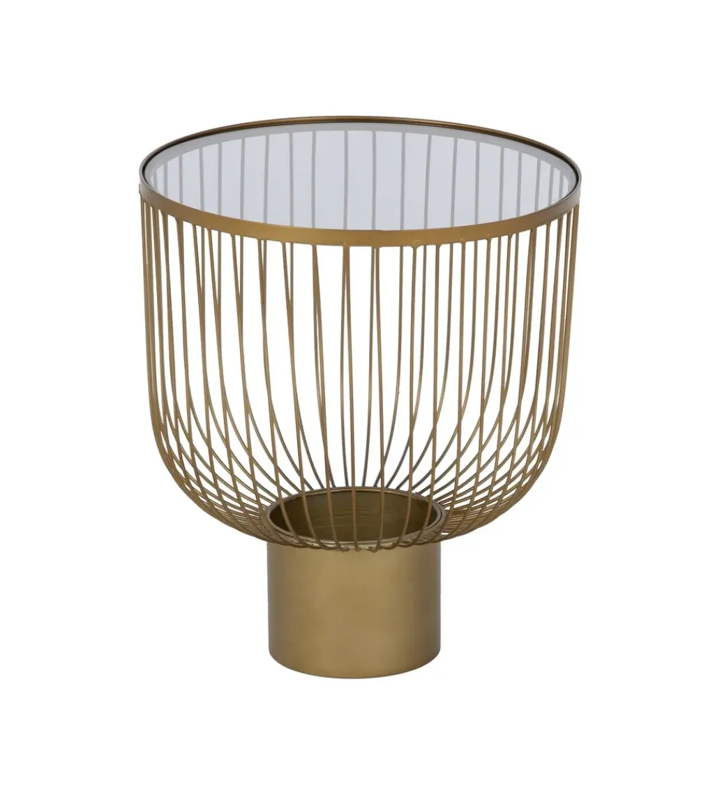 Zestaw 2 stolików kawowych RAG 50 cm 42 cm złote*Zona-Design