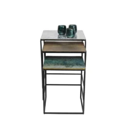 Zestaw 3 stolików kawowych RAY SQUARE 37 cm 43 cm 48 cm*KARE Online