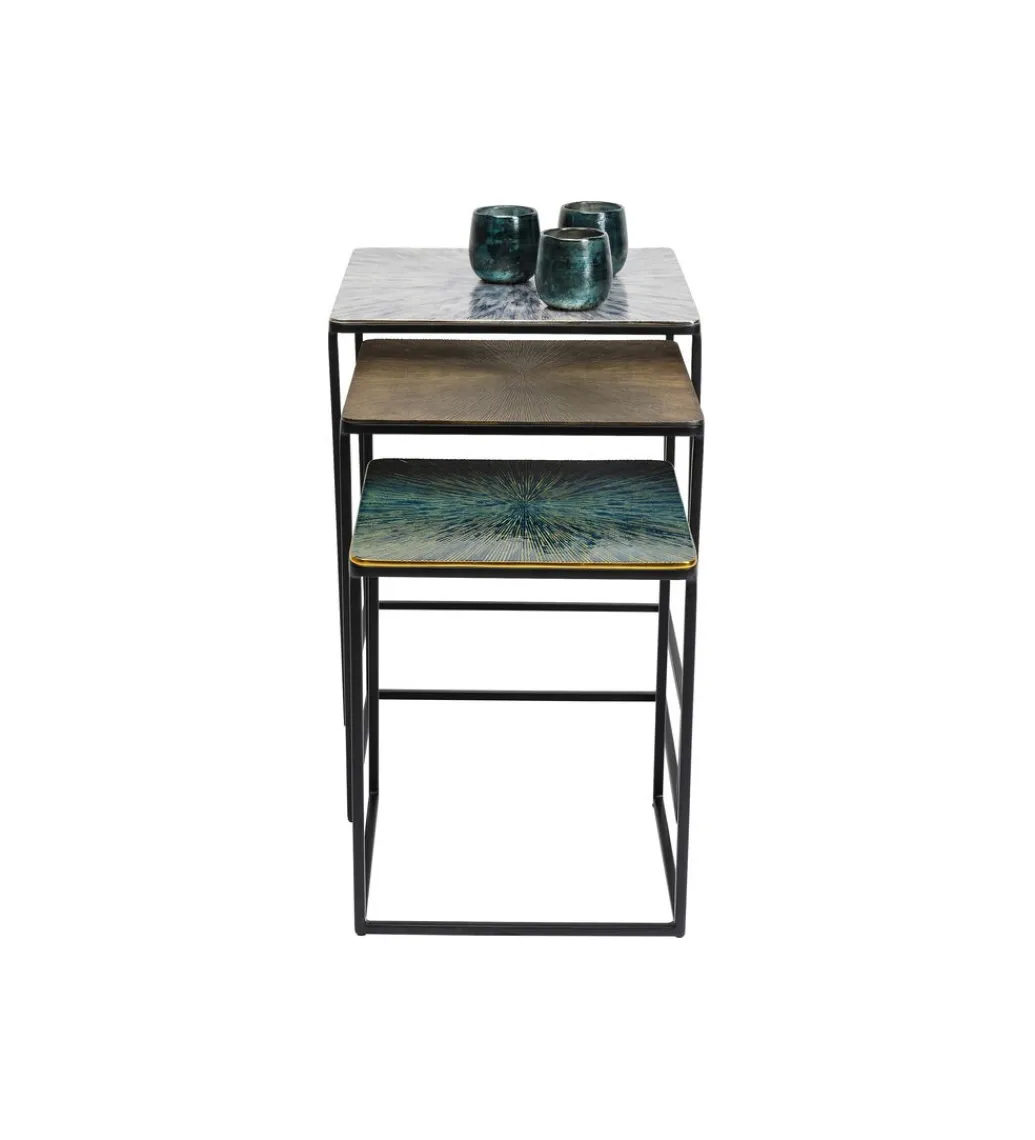 Zestaw 3 stolików kawowych RAY SQUARE 37 cm 43 cm 48 cm*KARE Online