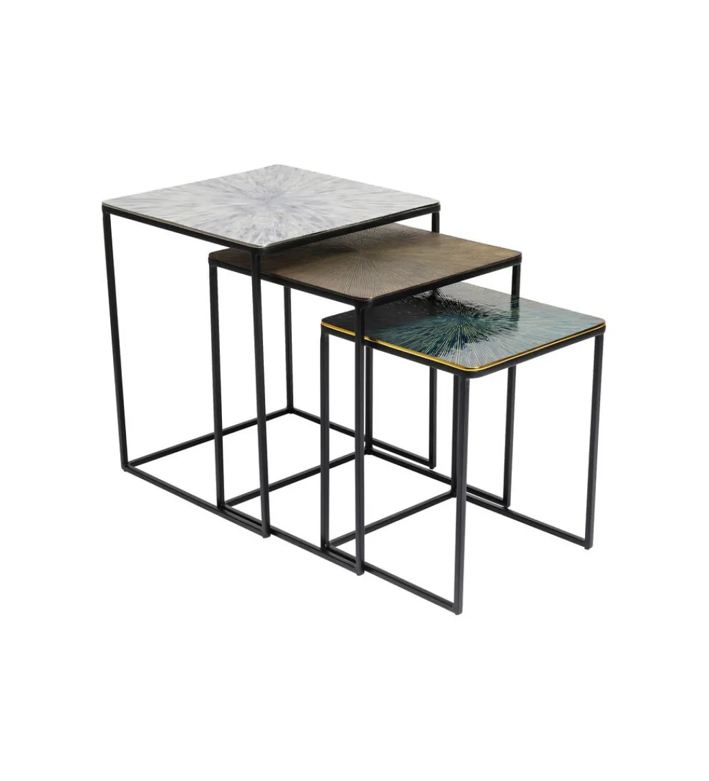 Zestaw 3 stolików kawowych RAY SQUARE 37 cm 43 cm 48 cm*KARE Online