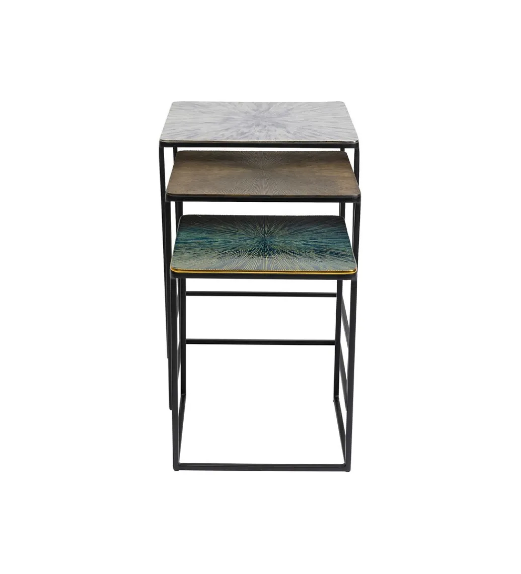 Zestaw 3 stolików kawowych RAY SQUARE 37 cm 43 cm 48 cm*KARE Online