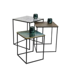 Zestaw 3 stolików kawowych RAY SQUARE 37 cm 43 cm 48 cm*KARE Online