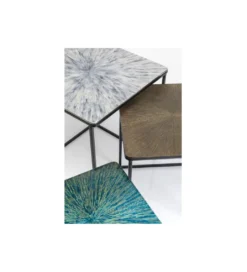 Zestaw 3 stolików kawowych RAY SQUARE 37 cm 43 cm 48 cm*KARE Online